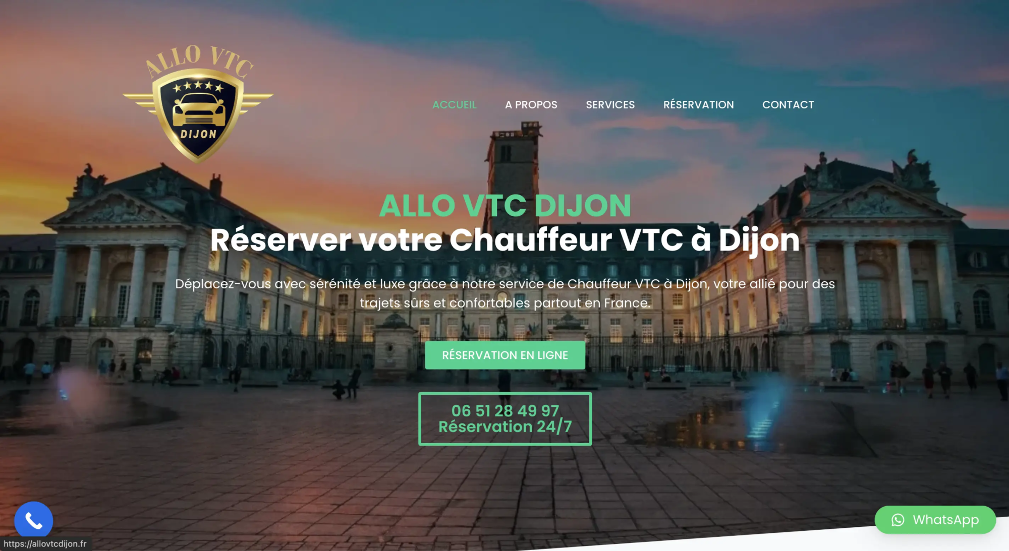 Allo VTC Dijon - Création Site VTC Lychio