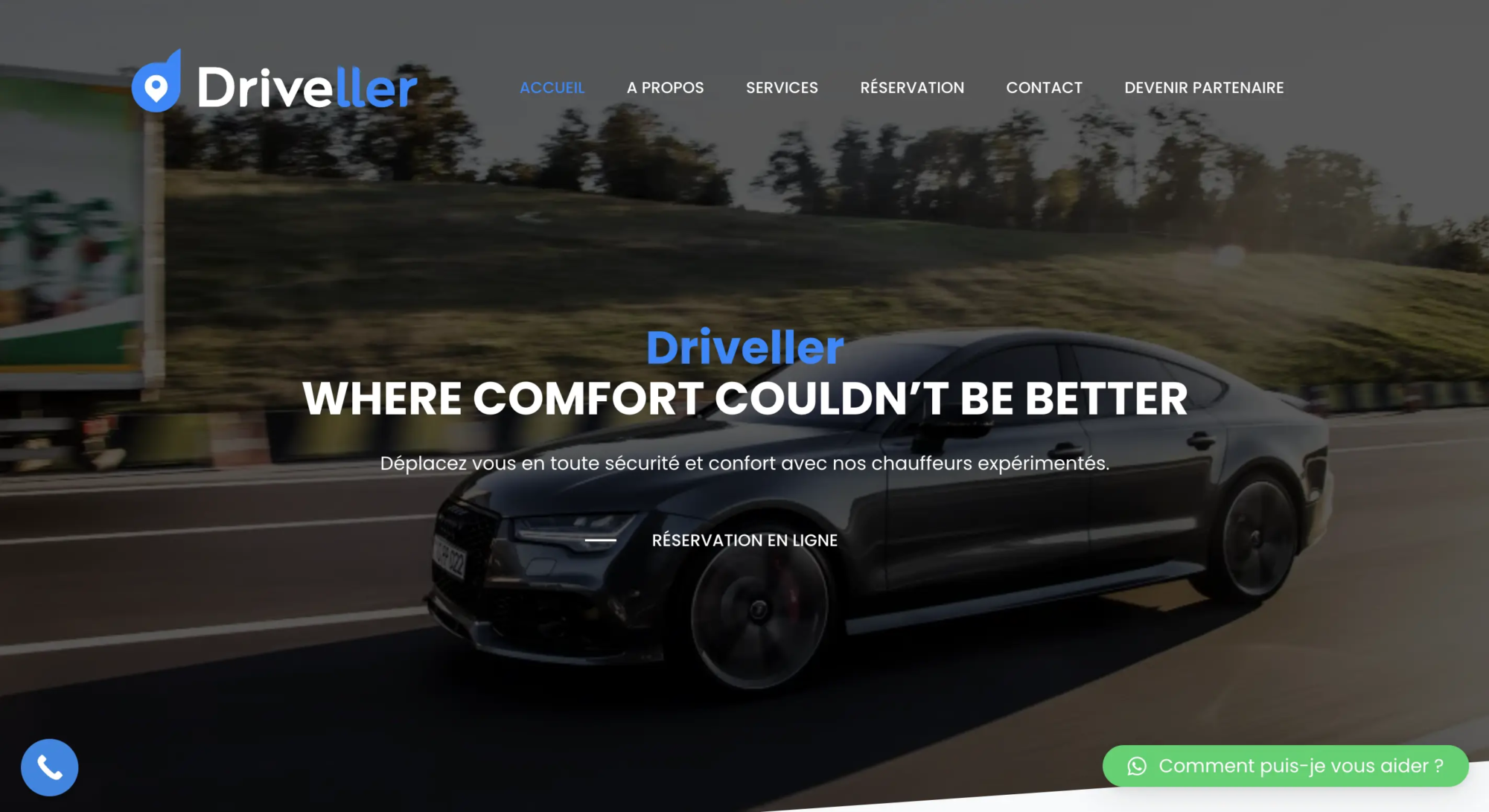 Driveller - Création Site VTC Lychio